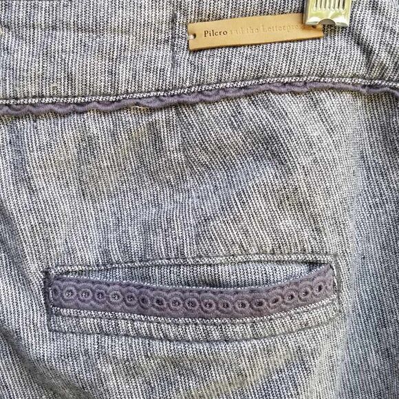 Pilcro & the Letterpress Linen Blend Gray Pants see measurements - Picture 3 of 12